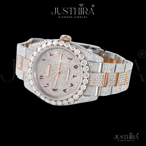 Hot Sale on Custom Moissanite Diamond Quartz <b>Watch</b> Unisex Waterproof Durable Casual Business Wristwatch Available For Sale - Product Image 3