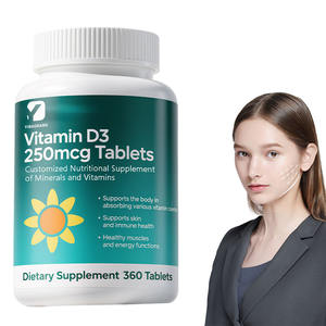 Comprimés OEM 250mcg de vitamine D3 Supplément nutritionnel personnalisé en minéraux et vitamines - Product Image 1