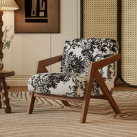 Fauteuil en bois massif, style moderne, de haute qualité, pour salon, chambre ou hôtel