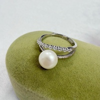 Pabrik ZHUJI Kedatangan Baru Harga Grosir Cincin Mutiara Air Tawar Bentuk Kancing Kelas AAA 8-9mm