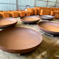 Brasero rond personnalisé en acier Corten pour extérieur, foyer à bois, barbecue, chauffage de jardin, patio et cour