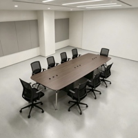 Table de conférence moderne pour entreprises, bureau de réunion exécutif, mobilier de bureau commercial au design élégant
