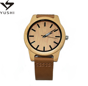 Correa de cuero de madera <span class=keywords><strong>reloj</strong></span> de pulsera con bambú japonés analógico de cuarzo movimiento ligero casuales hechos a mano - Product Image 6