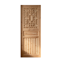 Porte intérieure en bois massif de sapin avec grille décorative, en bois naturel, pour chambre à coucher