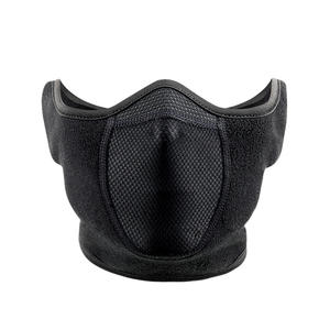 Couvre-visage de cyclisme demi-visage avec protection auditive en polaire Résistance au vent et à la poussière Parfait pour les cyclistes en climat froid et les motocyclistes - Product Image 1