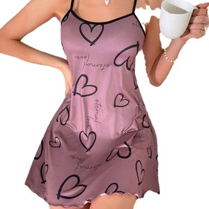 Camicia <span class=keywords><strong>da</strong></span> <span class=keywords><strong>notte</strong></span> con scollo a V stampata con motivo a cartoni animati <span class=keywords><strong>da</strong></span> donna pantaloncini <span class=keywords><strong>da</strong></span> <span class=keywords><strong>notte</strong></span> elasticizzati in vita traspirante in tessuto estivo abbigliamento per la famiglia - Product Image 6