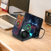 Stasiun Pengisian Daya Nirkabel Lipat 5-in-1 15W dengan Pengisian Cepat Nirkabel Magnetik dan Lampu Malam RGB Harga Pabrik