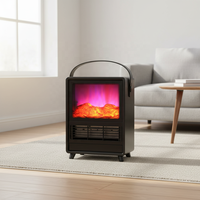 Chauffage électrique en céramique PTC effet flamme, puissance maximale 1500W, portable, avec commande mécanique et télécommande, idéal pour la maison