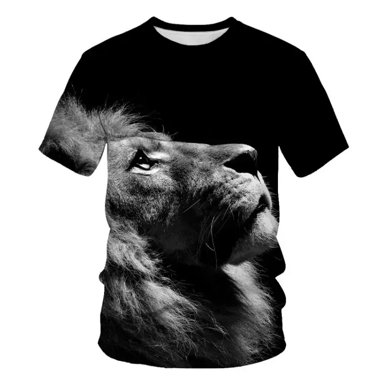 Lion 3d เสื้อยืดพิมพ์ลายสำหรับผู้ชาย,เสื้อยืดพิมพ์ลายดิจิตอล3d เสื้อผ้าผู้ชายเสื้อยืดพิมพ์ลายสัตว์พิมพ์ลายตามสั่ง