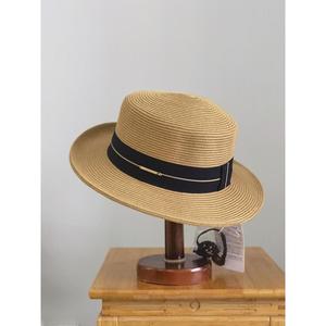 Women's <b>Straw</b> <b>Hat</b> Flat Top Sun Protection Beach Khaki Black Gray Beige Breathable Windproof Sunshade Casual Daywear - Product Image 2