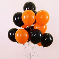 Ballons en latex ronds noirs et oranges de 12 pouces pour la décoration de fête, vente en gros, ballons d'Halloween joyeux