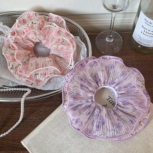 Diadema de chifón dulce y elegante con gran malla, scrunchie de moda para mujer - Product Image 1