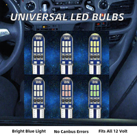 Ampoules LED SMD universelles T10-4014-15 GJ 12V Canbus, lumière bleue, emballage en silice, pour plaque d'immatriculation et éclairage intérieur automobile