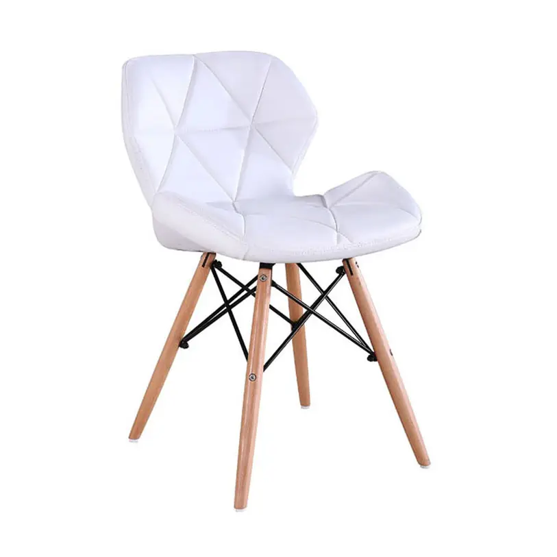Meuble de salle à manger en cuir PU, Design papillon, pieds en bois massif, chaise moderne, nouveau,