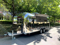 MAICHE Chariot de cuisine mobile multifonctionnel à 4 roues en acier inoxydable 304 avec surface miroir, personnalisable, pour hot-dogs, glaces, café, barbecue et autres aliments