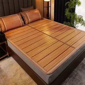 Bamboo Cooling Mat <b>Foldable</b> Summer Mat Ice Silk Breathable For Home Student Dormitory Single Double Rattan Mat - Product Image 3