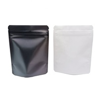 Vente en gros en stock 3.5g noir blanc 4*5 pouces pochette debout mate sac refermable stockage des aliments en mylar sacs d'emballage à fermeture éclair