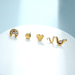 Piercing hélicoïdal en <span class=keywords><strong>or</strong></span> massif 14 carats styles multiples 20g cerceaux stud forme de serpent piercing nez oreille anneaux lèvre piercing pour les femmes - Product Image 5