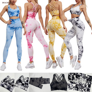 Tie Dye Ropa Deportiva Mujer Vetement De Sport Femme 2 Pièces Survetements Ensembles Soutien-Gorge Legging Ensembles - Product Image 1