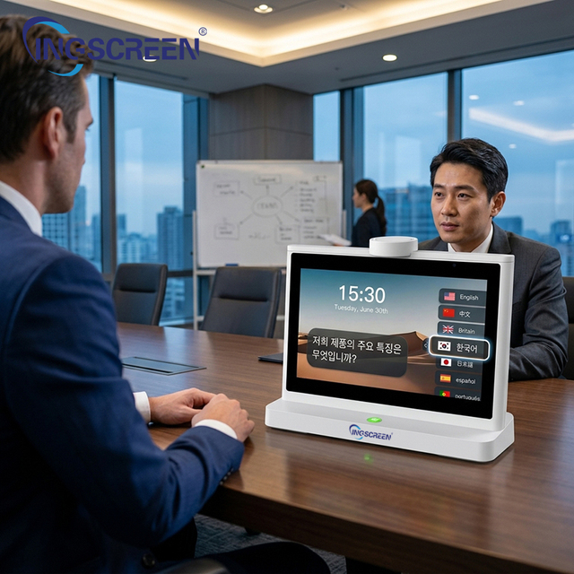 INGSCREEN Touch Screen AI Translator Machine with Real-Time Two-Way Voice Translation Supports 37 Languages for Business Travel