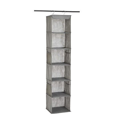 Sturdy 6-Tier Non-Woven Fabric Eco-Friendly American Style Collapsible Dust Proof Lacquer Finish Hanging Clothing Household