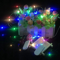 CR2032 Batteriebetriebene Kupferdraht-Lichterkette IP44 Wasserdicht Mini-LED-Lichterkette für Innenräume Weihnachten Hochzeit Kuchen Kranz Dekoration 2m/5m