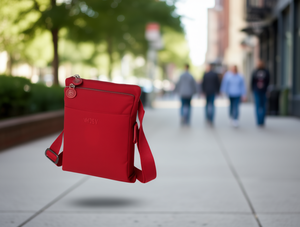 Borsa a tracolla in nylon con doppia chiusura e tasca frontale con cerniera, per uso quotidiano, adatta a tutte le stagioni - Product Image 2