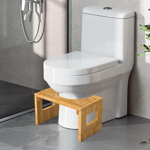 Offre Spéciale : Repose-pieds en bambou pour chambre à coucher, tabouret confortable pour s'asseoir, marchepied avec montage facile, tabouret de toilette réglable en hauteur pour position accroupie - Product Image 3