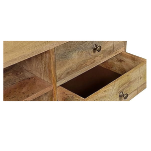 Meuble TV Jodhpuri Woods Korik en bois massif, console de divertissement artisanale, rangement moderne pour salon, durable et élégant - Product Image 4