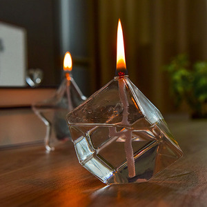 Đèn dầu thủy tinh thổi hình nón đơn giản trong suốt, có thể nạp lại, dùng cho đám cưới, trang trí nhà cửa, tiệc tùng - Product Image 5