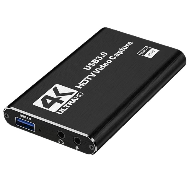 4K USB 3.0 Video Capture Card -compatible 1080P HD Video Recorder Grabber for PC PS4 OBS Game Recording Game Audio Mic