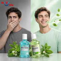 Bain de bouche Double Blanc blanchissant pour les dents, à base de polyphénols, probiotiques et antibactériens, pour la santé dentaire et les soins des gencives, haleine fraîche menthe 14 heures