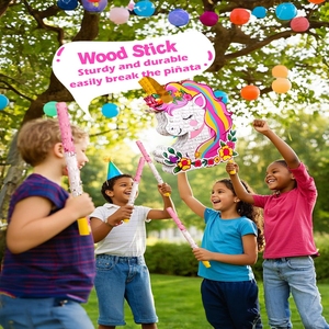 <span class=keywords><strong>Pinata</strong></span> licorne pour anniversaire fille <span class=keywords><strong>princesse</strong></span> fête <span class=keywords><strong>Pinata</strong></span> avec bâton en bois bandeau et confettis arc-en-ciel licorne décoration d'anniversaire - Product Image 4