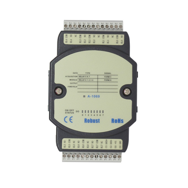 Digital IO Module 8DO Power Relay Output Remote Module Support Modbus RTU RS-485 Port A-1069