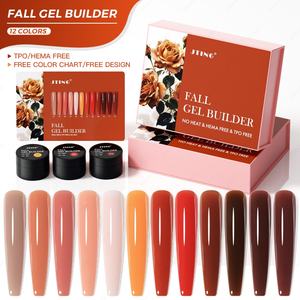 JTING Set de Gel Constructor de Uñas en Caja con Carta de Colores Gratuita, Colección de Otoño, 12 Colores de Gel Constructor para Uñas, Sin TPO ni HEMA, 30G, Esmalte de Uñas en Gel OEM - Product Image 1