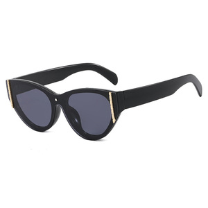 Korean Version Retro One-Piece Slimming Cat-Eye Sunglasses High Quality Rimless with UV400 Lenses Featured on Tiktok Xiaohongshu - Product Image 6