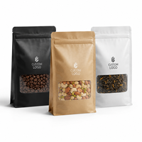 Sachet refermable compostable en Mylar et feuille d'aluminium 200G 500G 1KG, pochette personnalisée en plastique pour emballage de café