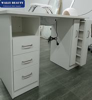 Table de Manucure Professionnelle avec Aspirateur de Poussière et Rangement pour Vernis à Ongles Bureau de Manucure Meuble de Salon