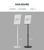 Penyangga Papan Tanda Berat Tahan Lama yang Dapat Disesuaikan, Dudukan Lantai dari Paduan Aluminium, Bingkai Poster, Perakitan Mudah untuk Penggunaan Dalam/Luar Ruangan