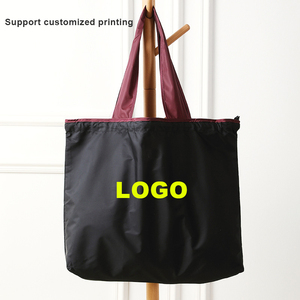 Công Suất Lớn Có Thể Gập Lại Không Thấm Nước Nylonshopping Túi Thân Thiện Với Môi Trường Biểu Tượng Tùy Chỉnh Dây Kéo Túi Xách Cho - Product Image 6