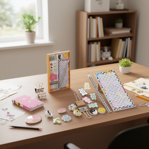 Ensemble scolaire assorti Pin Up avec crayons, bloc-notes, pinces, épingles, porte-documents 42835 - Product Image 3