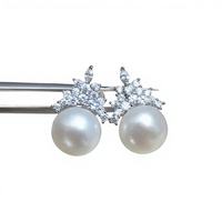 2026 Luxuriöse AAAAAA-Qualität 8-9mm Weiße Natürliche Süßwasser-Brotperlen-Ohrstecker 925 Sterling Silber Ice Queen Kollektion