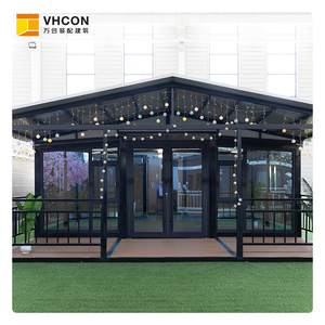 Maison conteneur préfabriquée portable et extensible de 40 pieds, maisonnette pliable, 3 chambres, villa mobile moderne en acier modulaire, hôtel, <span class=keywords><strong>camping</strong></span> - Product Image 1
