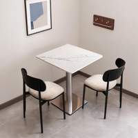 Tables à manger en marbre pour hôtels commerciaux, cafés, tables carrées/petites modernes et minimalistes, durables, faciles à nettoyer, pour les réunions