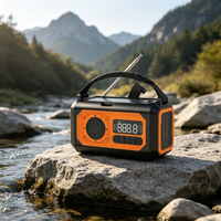 Lampe torche solaire LED multifonction portable 10000mah, alerte d'urgence SOS, radio AW/FM/WB avec charge USB