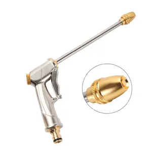 Adjustable Brass Nozzle Metal Handle Multiple Patterns Watering Gun