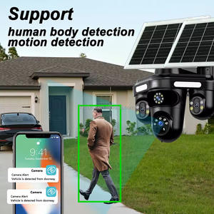 360 °   Caméra de sécurité panoramique PTZ solaire avec vision nocturne couleur, suivi automatique et alarme, pour la maison, réseau 4G, caméra CCTV - Product Image 4