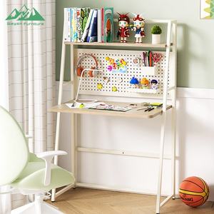 <span class=keywords><strong>Bureau</strong></span> de travail intégré Wayon avec panneau perforé et étagère, poste de travail moderne et minimaliste pour petit espace - Product Image 2