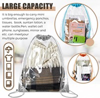 Sac d'événement souple en PVC transparent imperméable à faible MOQ avec cordon de serrage pour stades, concerts, sports et gymnases, unisexe
