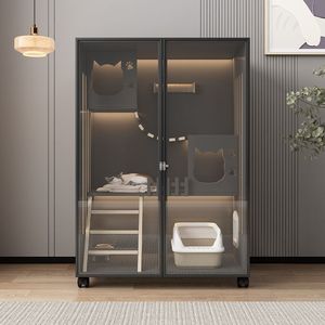 Villa chat en bois massif Ventilation circulante <span class=keywords><strong>CatHouse</strong></span> avec espace libre Dissipation de la chaleur confortable Pas de congestion CatHouseCabinet - Product Image 4